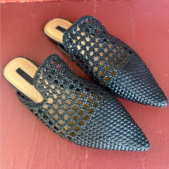 Topshop Shoes - Topshop Black Woven Mules